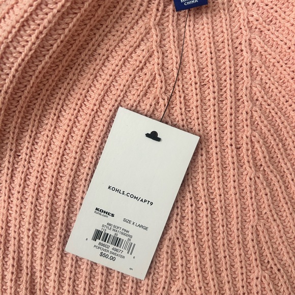 NWT Apt. 9 Women's Soft Pink Crewneck Sweater - Picture 4 of 4